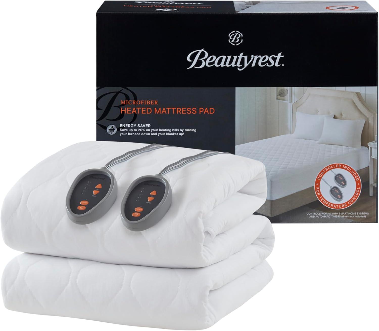 Beautyrest Beautyrest Heated Microfiber Mattress Pad with 3M Scotchgard