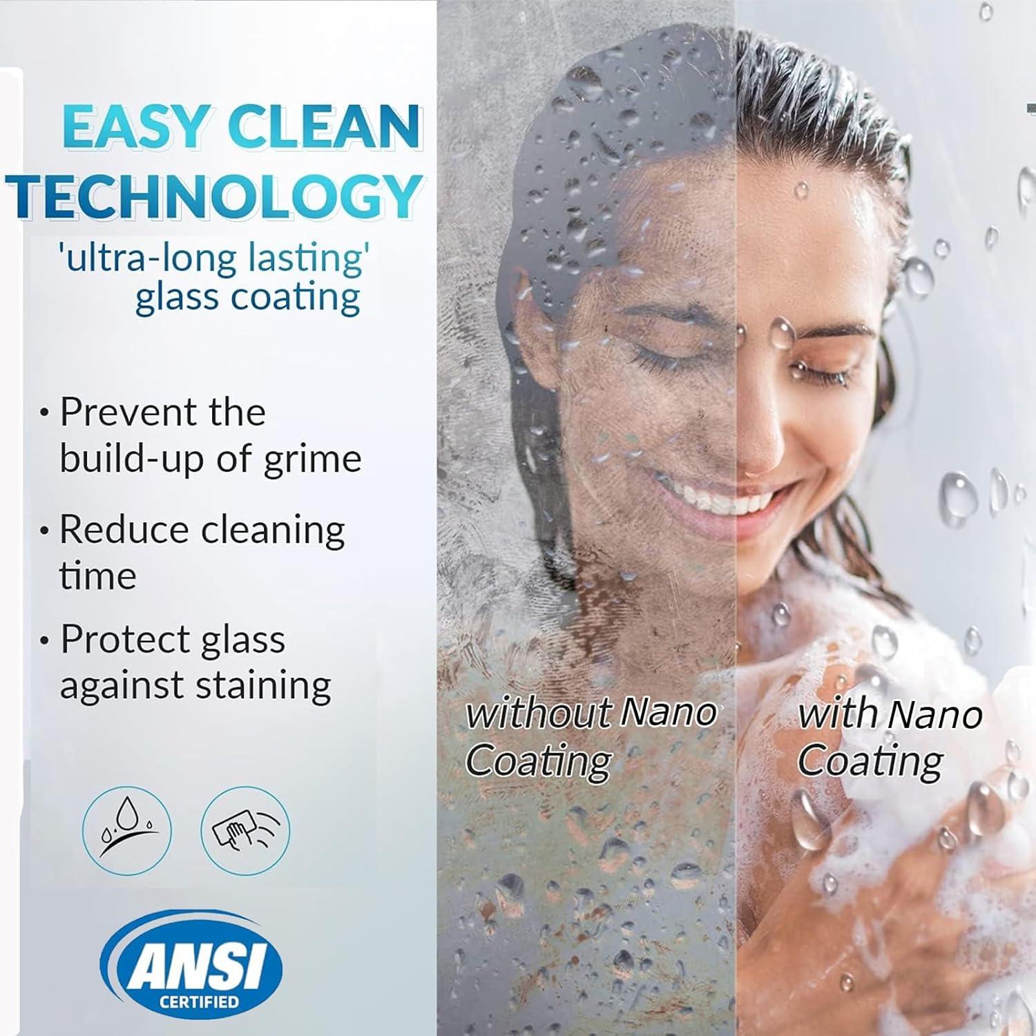 KUNMINGZHUHE Sliding Glass Tub Door 56-60 In. W X 57 In. H, Semi Frameless Double Bathtub Door, Certified Thick Clear Clear Tempered Glass, 304 Stainless Steel Handles. ZH2842-W2269P144318