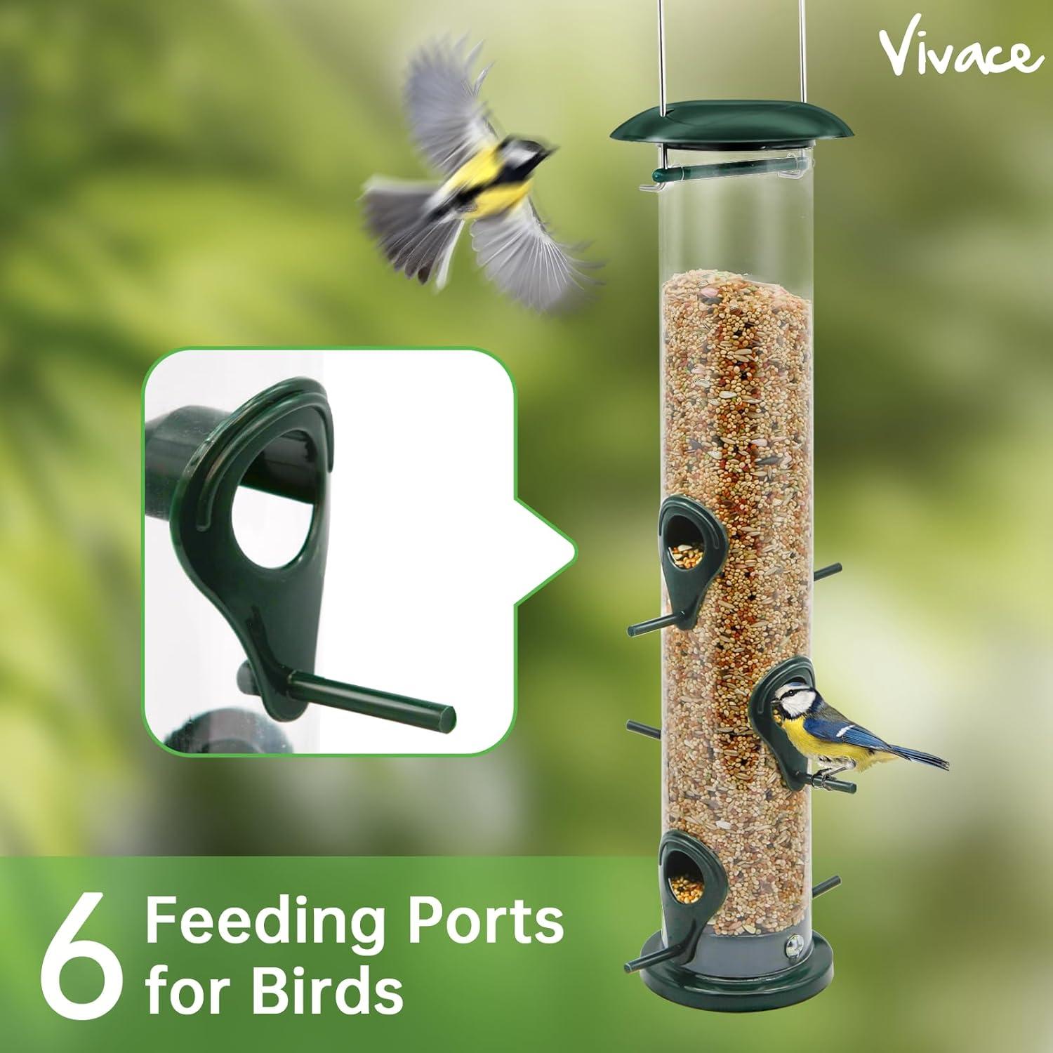 2 Pack Classic Bird Feeders 6 ports. 2LB capacity. For outdoors. Hanging style.