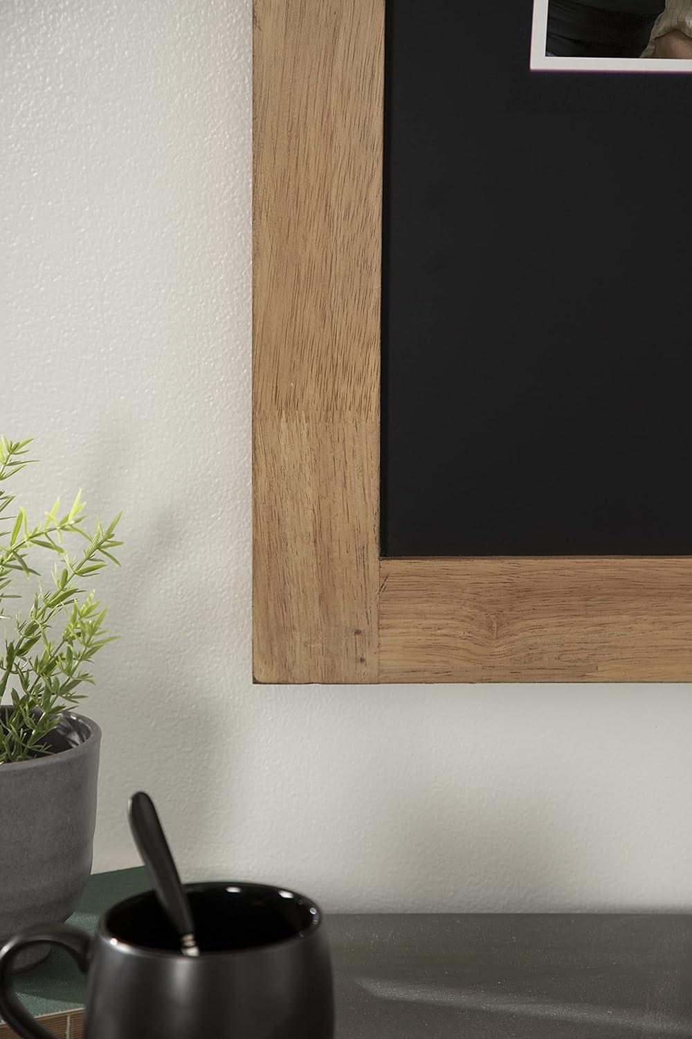 Rustic Brown and Black Magnetic Wood Framed Chalkboard