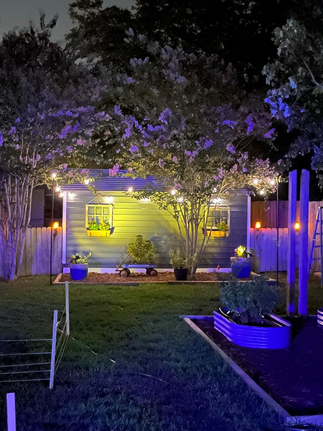 Brightech Ambience Pro Solar Powered Outdoor String Lights -27 ft Commercial Grade Waterproof Edison Patio Lights, Shatterproof LED String Lights for Outside, Porch - 12 Bulbs, 1W Soft White