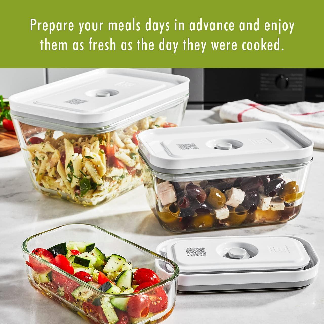 ZWILLING J.A. Henckels ZWILLING Fresh & Save 3-Piece Glass Food Storage Container, Meal Prep Container- Assorted Sizes