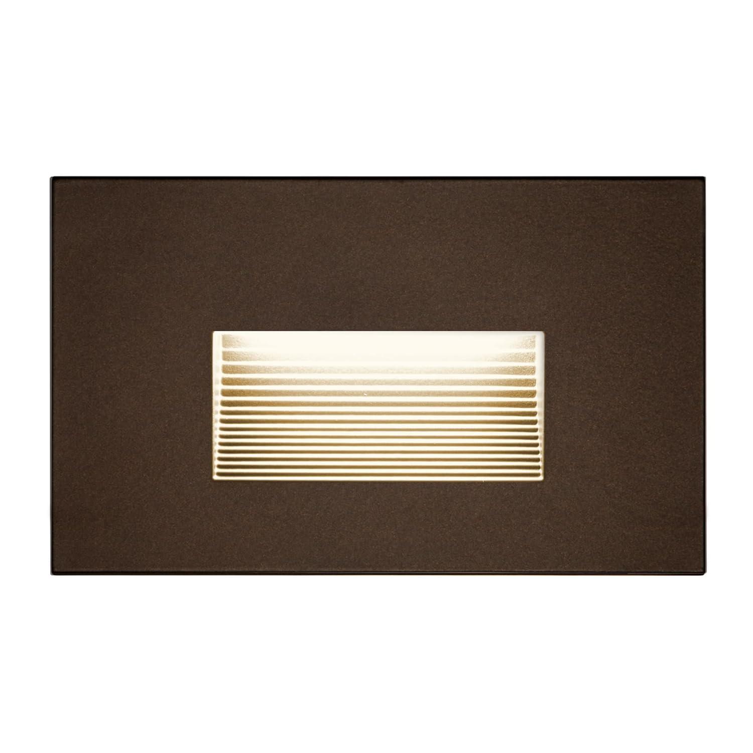 Maxxima Horizontal LED Step Light, Indoor/Outdoor Stair Light, 3 CCT Color Selectable 3000K, 4000K, 5000K, 50 Lumens, Oil Rubbed Bronze, 2-Pack