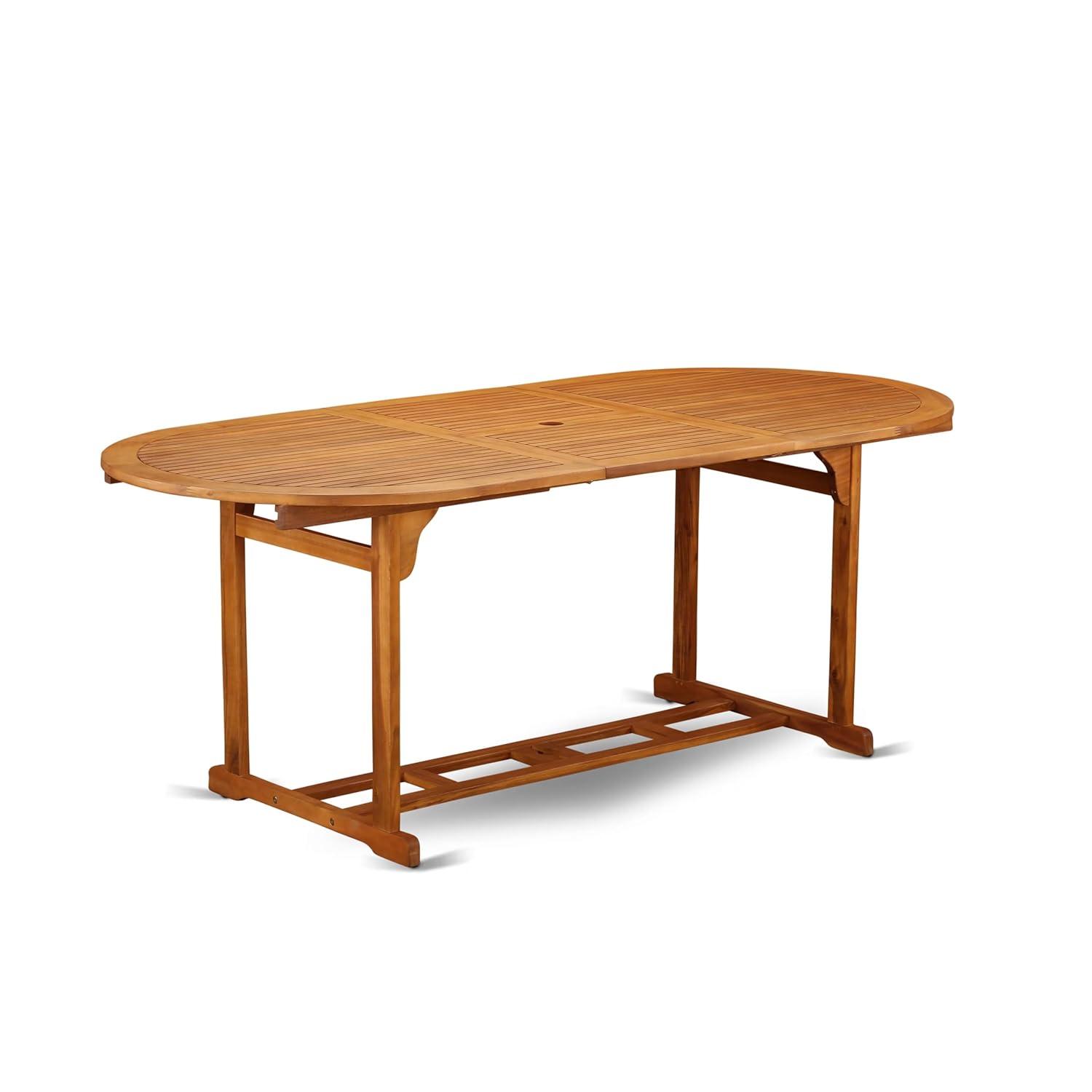 East West Furniture Wooden Patio Set Natural Oil, BSBS9CANA