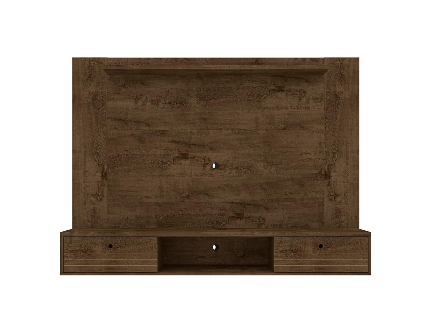 Manhattan Comfort Liberty Wood Entertainment Center for TVs up to 65", Rustic Brown