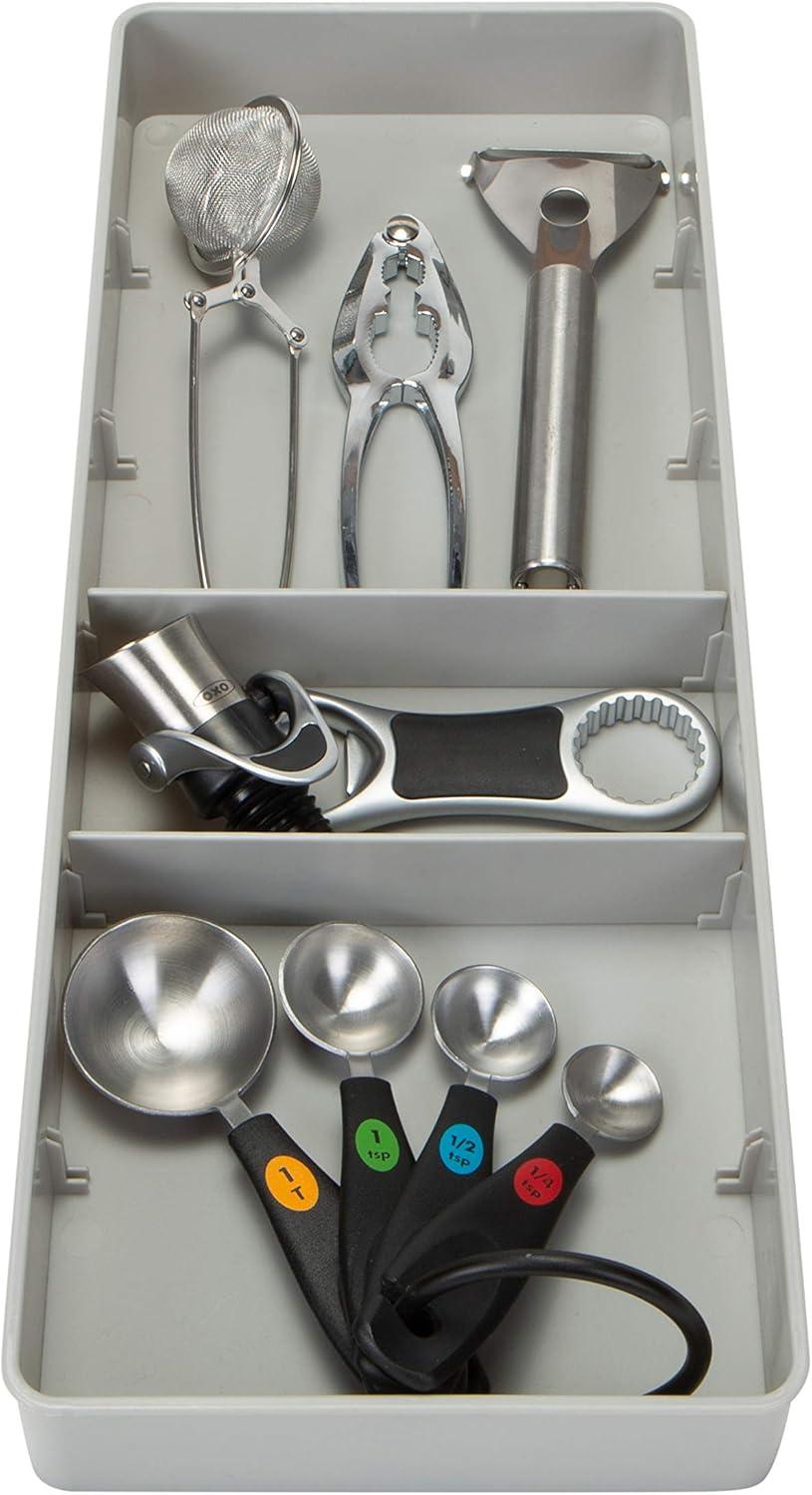 Kitchen Details Adjustable Drawer Organizer in Grey