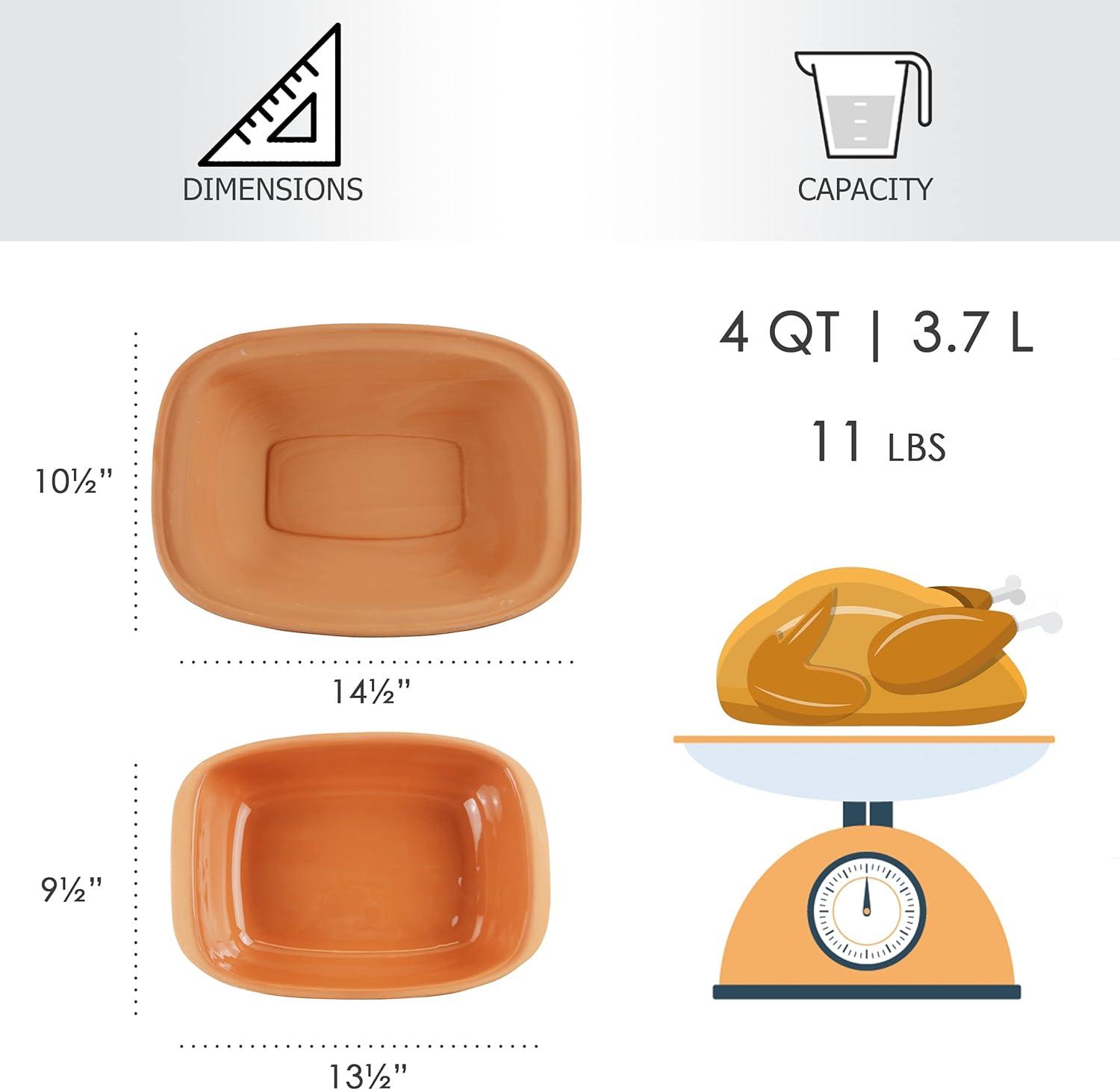 Eurita 4 Quart Non-Stick Terracotta Clay Roaster