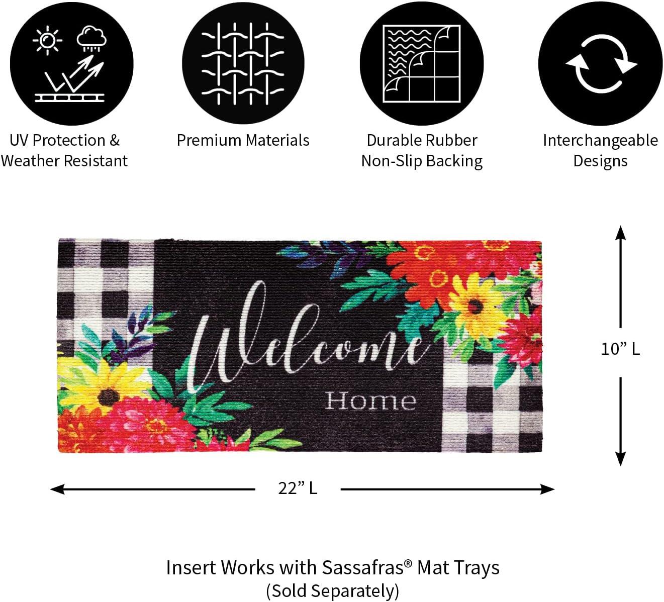 Evergreen Summer Bloom Textured Sassafras Indoor Outdoor Switch Doormat 1'10"x10" Multicolored