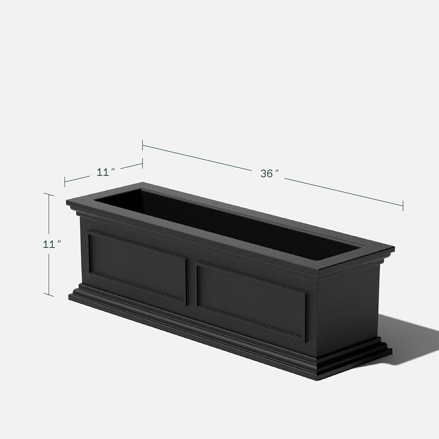 Veradek Brixton Window Box 36" Plastic Planter - Black