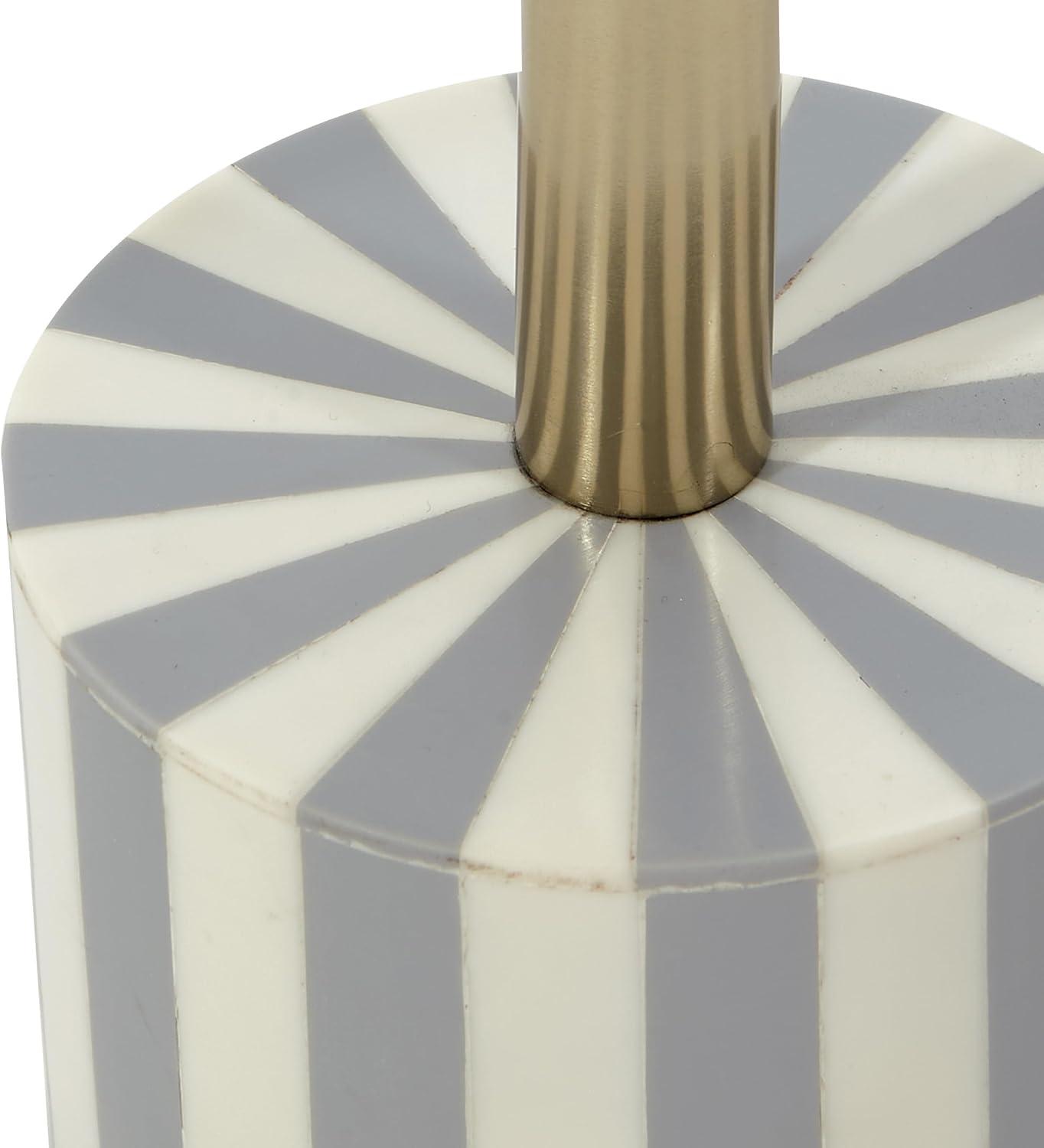 OSP Home Furnishings Round Side Table, Set of 2, Mosaic Black and White Top with Black Metal Base