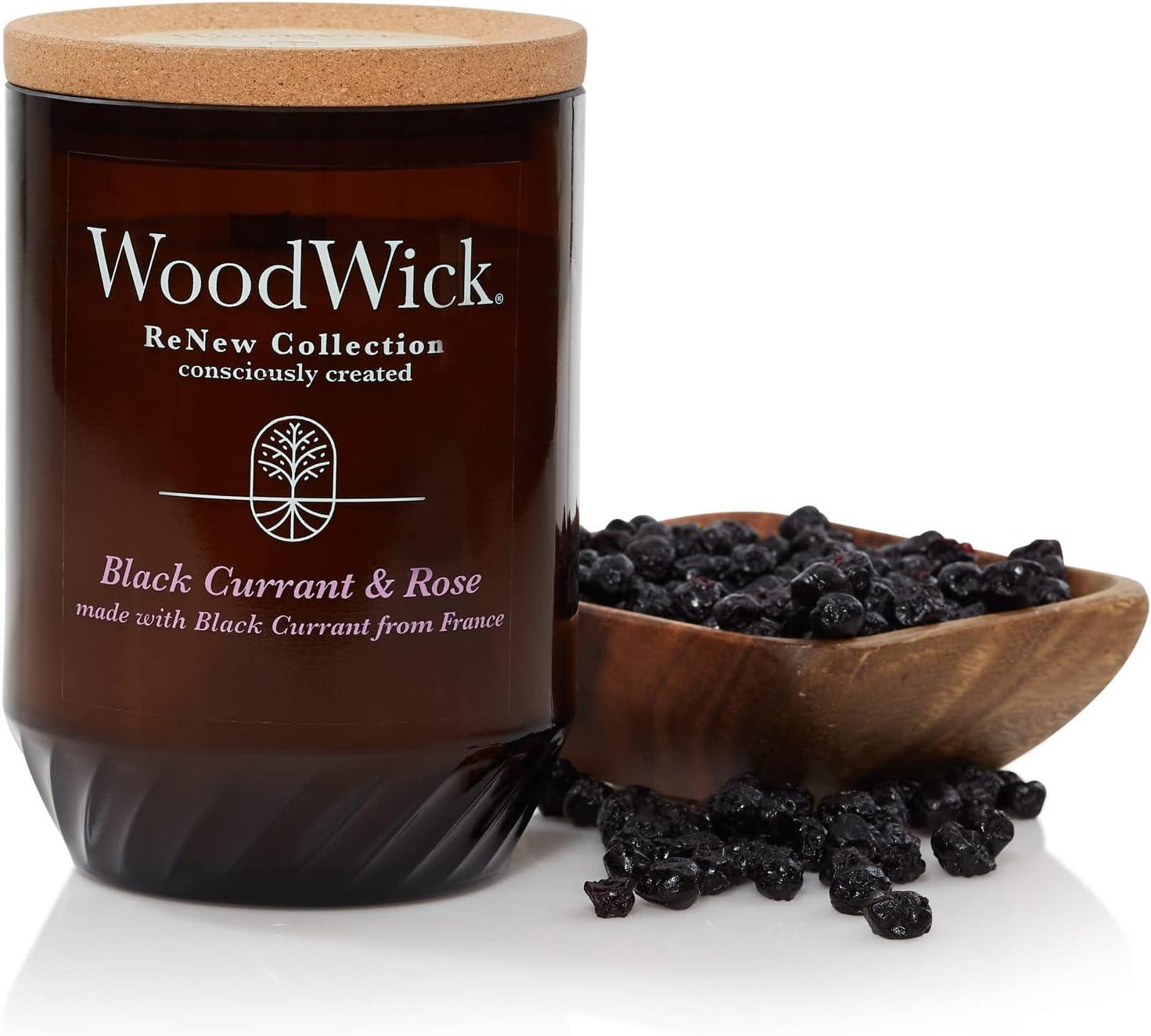 WoodWick ReNew Recycled Glass Black Currant and Rose  Candle 13oz