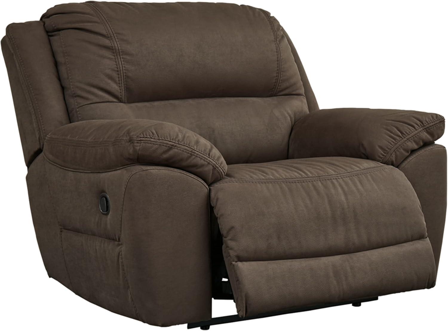 Ashley Furniture Next-Gen Gaucho Zero Wall Faux Leather Recliner in Brown