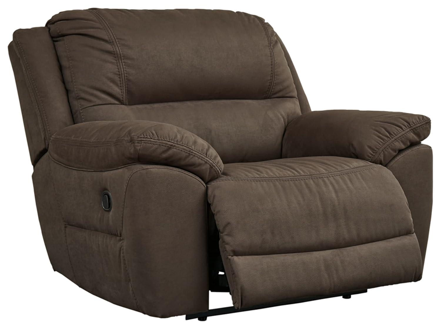 Ashley Furniture Next-Gen Gaucho Zero Wall Faux Leather Recliner in Brown