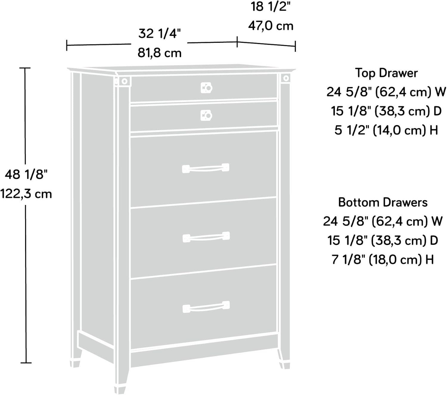 Washington Cherry Vertical 4-Drawer Chest with Metal Runners