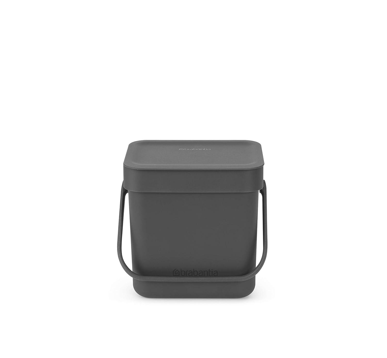 Brabantia Sort & Go 0.8 Gallon Plastic Odor Resistant Indoor Kitchen Composter