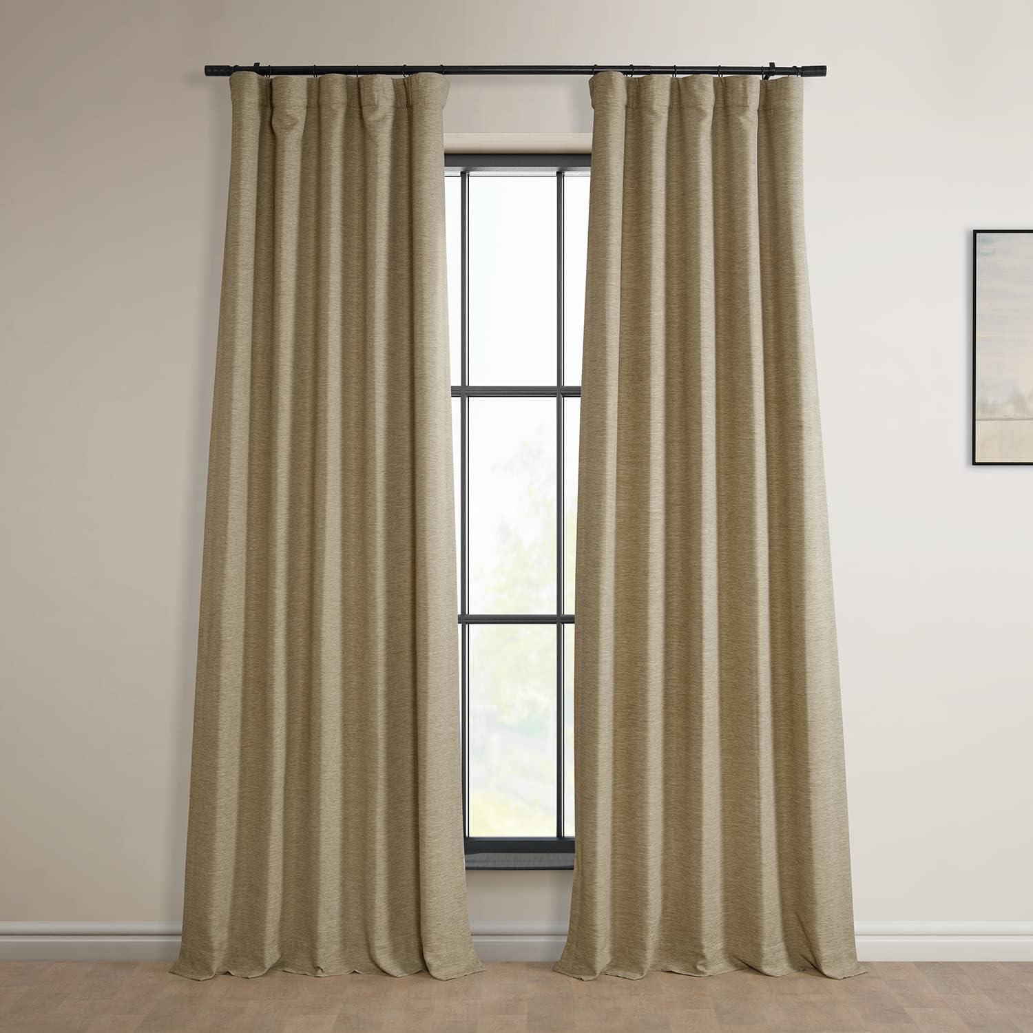 Ginger Polyester Blackout Puddle Length Drape Panel