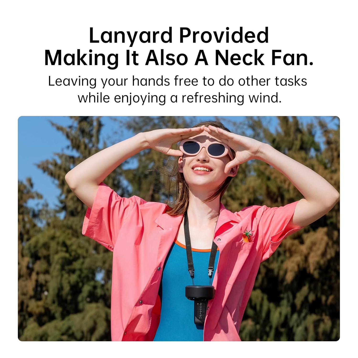 JISULIFE Handheld Fan Life7 – Ultimate Flexibility: High-Power Motor, LED Display, 19.5 Hrs Cooling, 5000mAh Rechargeable, 5-Speed, Foldable Design, 3-IN-1 Portable Fan for Travel Cruise Beach(Black)