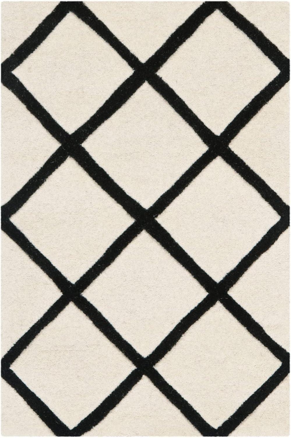 Elegant Off-White Hand-Tufted Wool Runner Rug, 2'3" x 7'