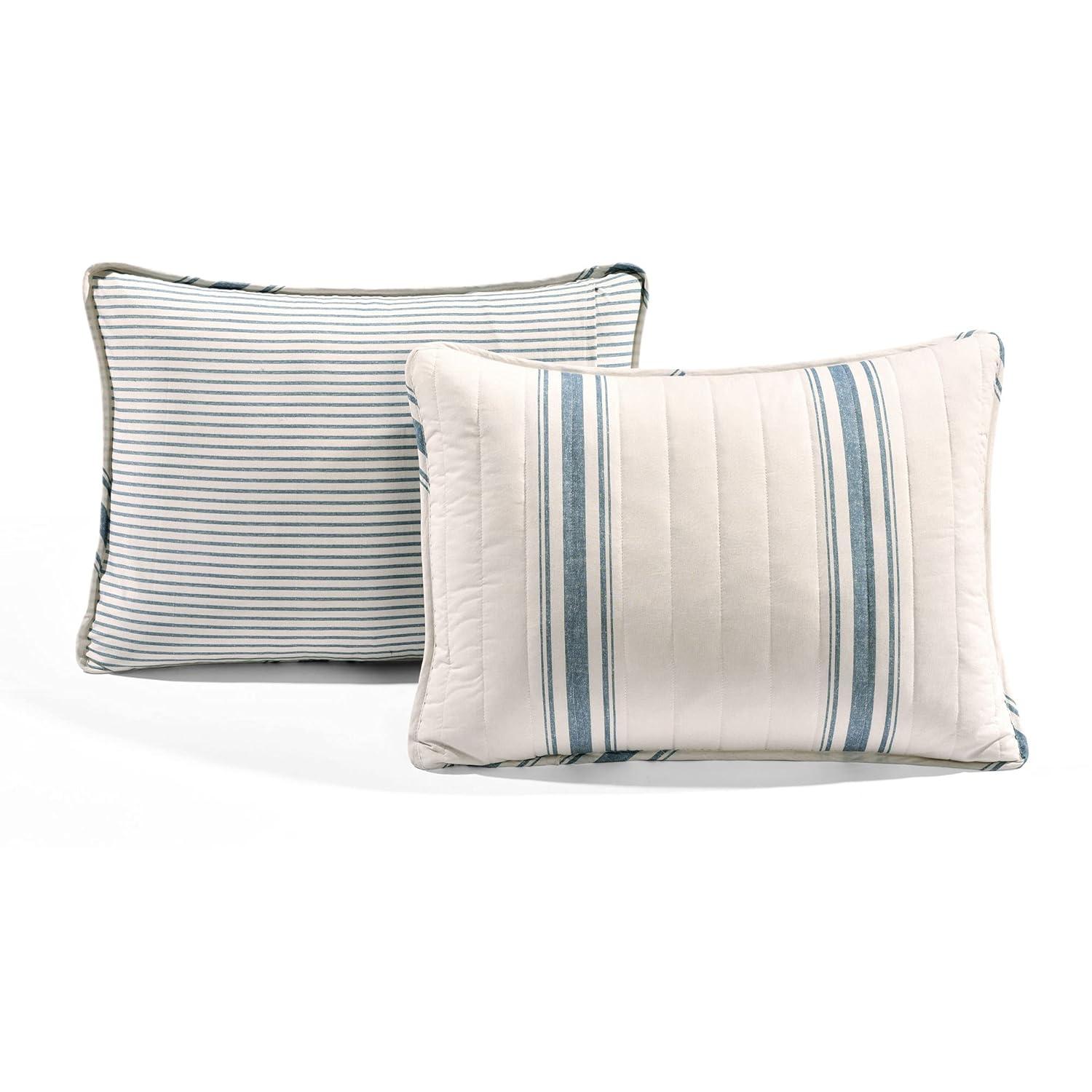 Lush Decor Farmhouse 460 Thread Count Striped 3 Piece Quilt Sets, King with Pillow Shams