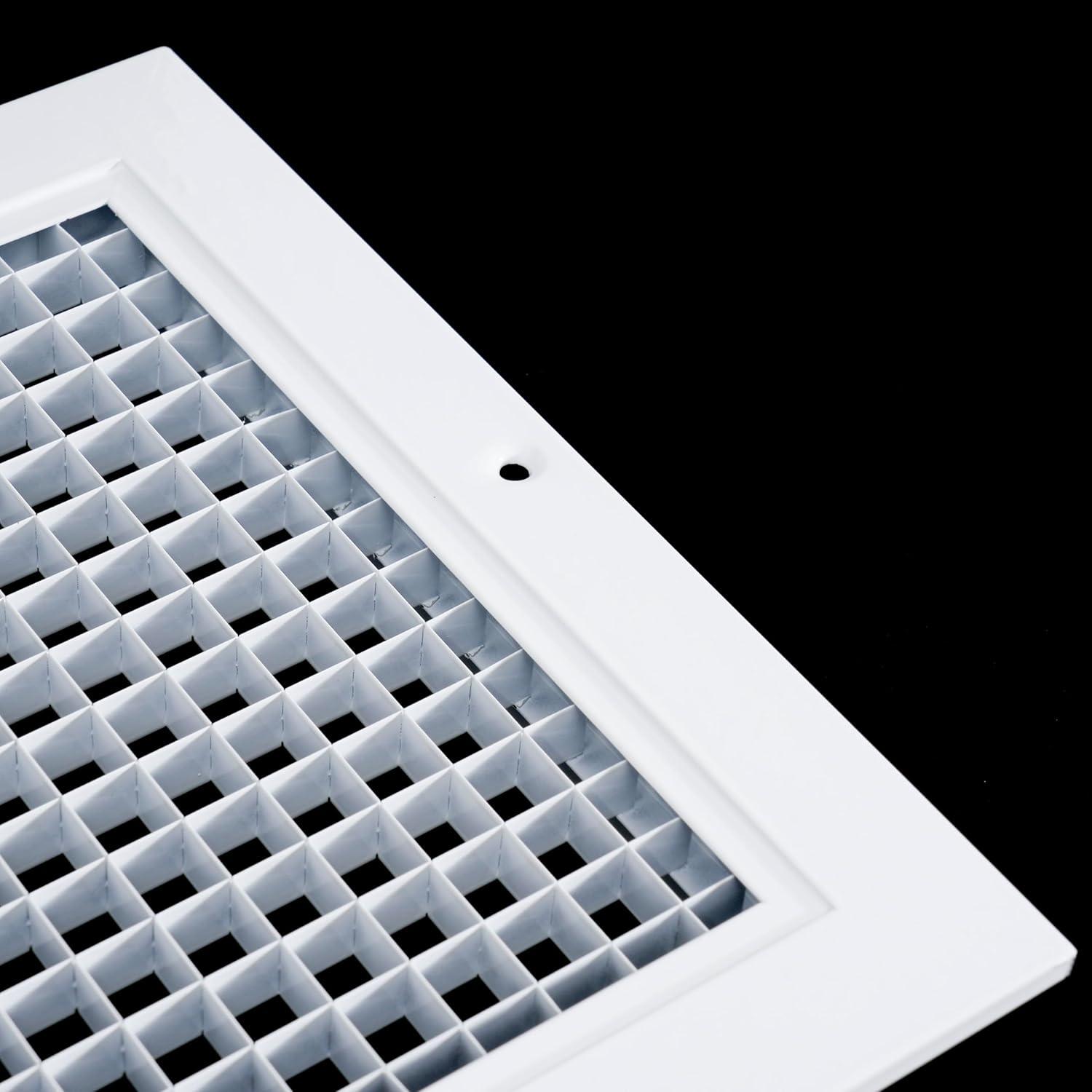 Fits 6x6 Duct Opening | Aluminum Eggcrate Return Air Grille | Low Noise & High Air Flow, Rust Proof Vent Cover Grill for Sidewall & Ceiling | White | Outer Dimensions: 7.75" X 7.75"