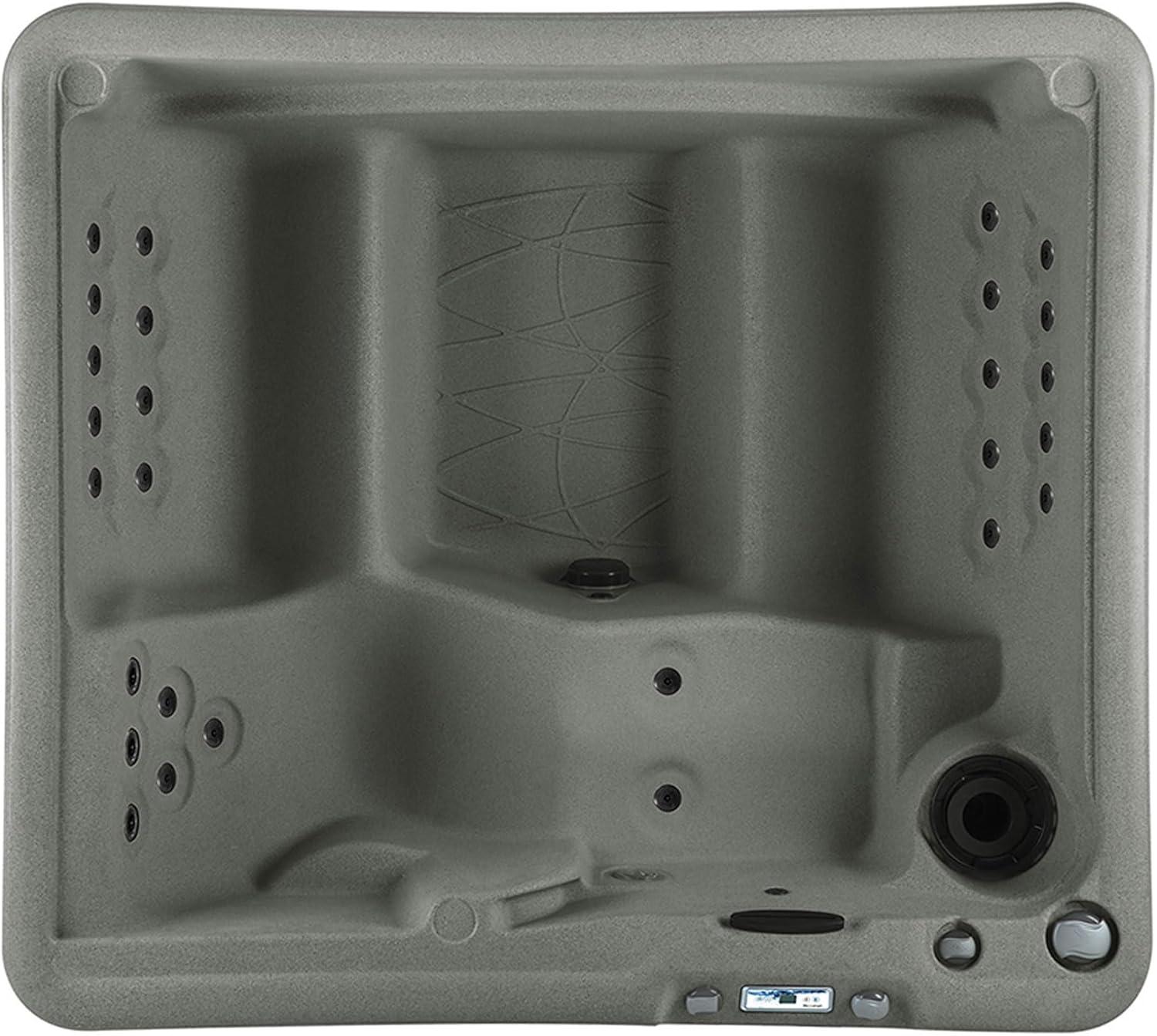 Lifesmart Spas 5 Person Plug and Play Hot Tub, 110 Volt 28 Jet Outdoor Spa with LED, Waterfall, Durable Thermal Cover, and Ozonator, LS350DX, Taupe