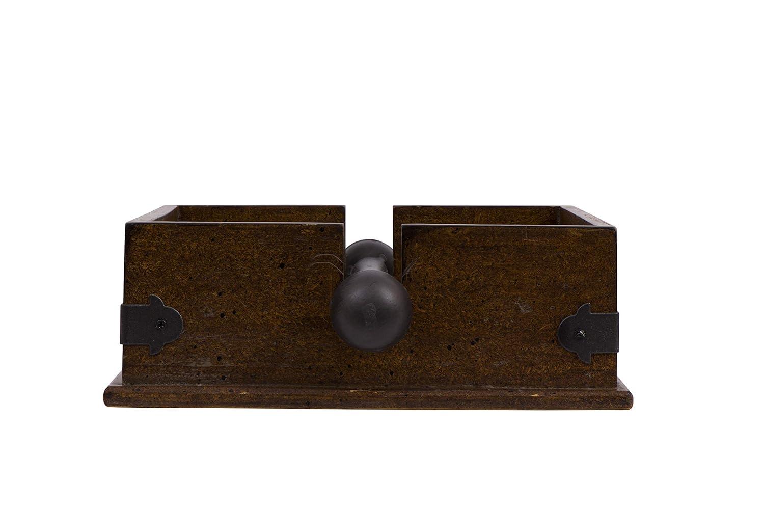 Storied Home Square Wood & Metal Dinner Napkin Holder: Freestanding, Spot Clean, Kitchen Accessory
