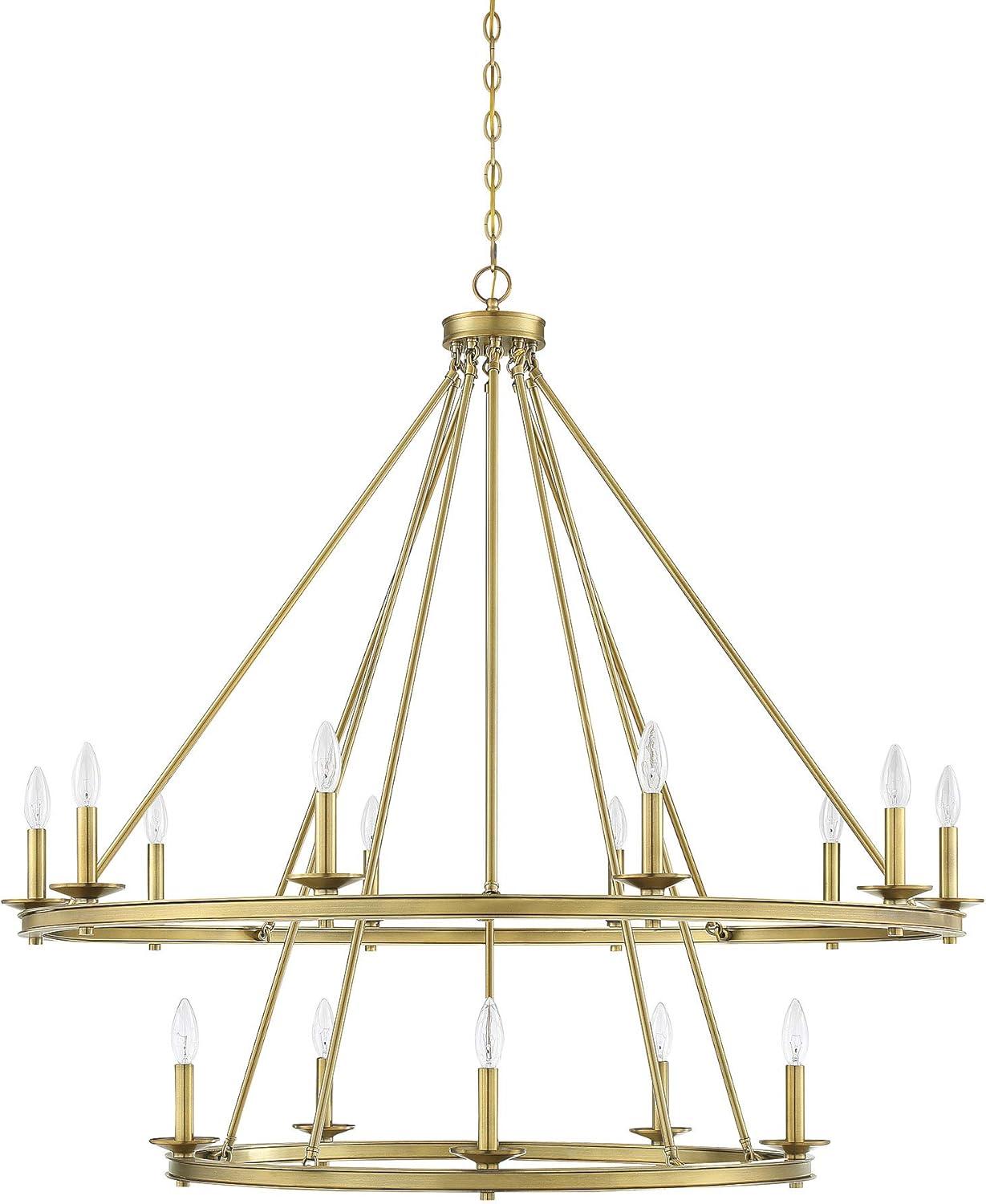 Middleton Brass Elegance 15-Light Two-Tier Candle Chandelier