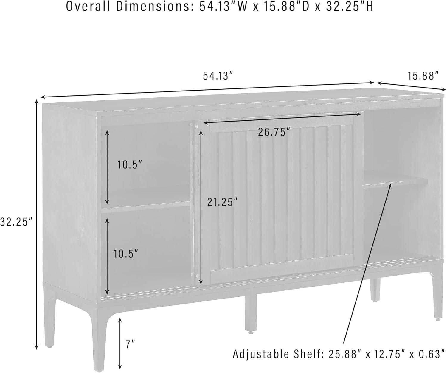 Crosley Furniture Asher Modern Particle Board Wood Sideboard in Matte Black