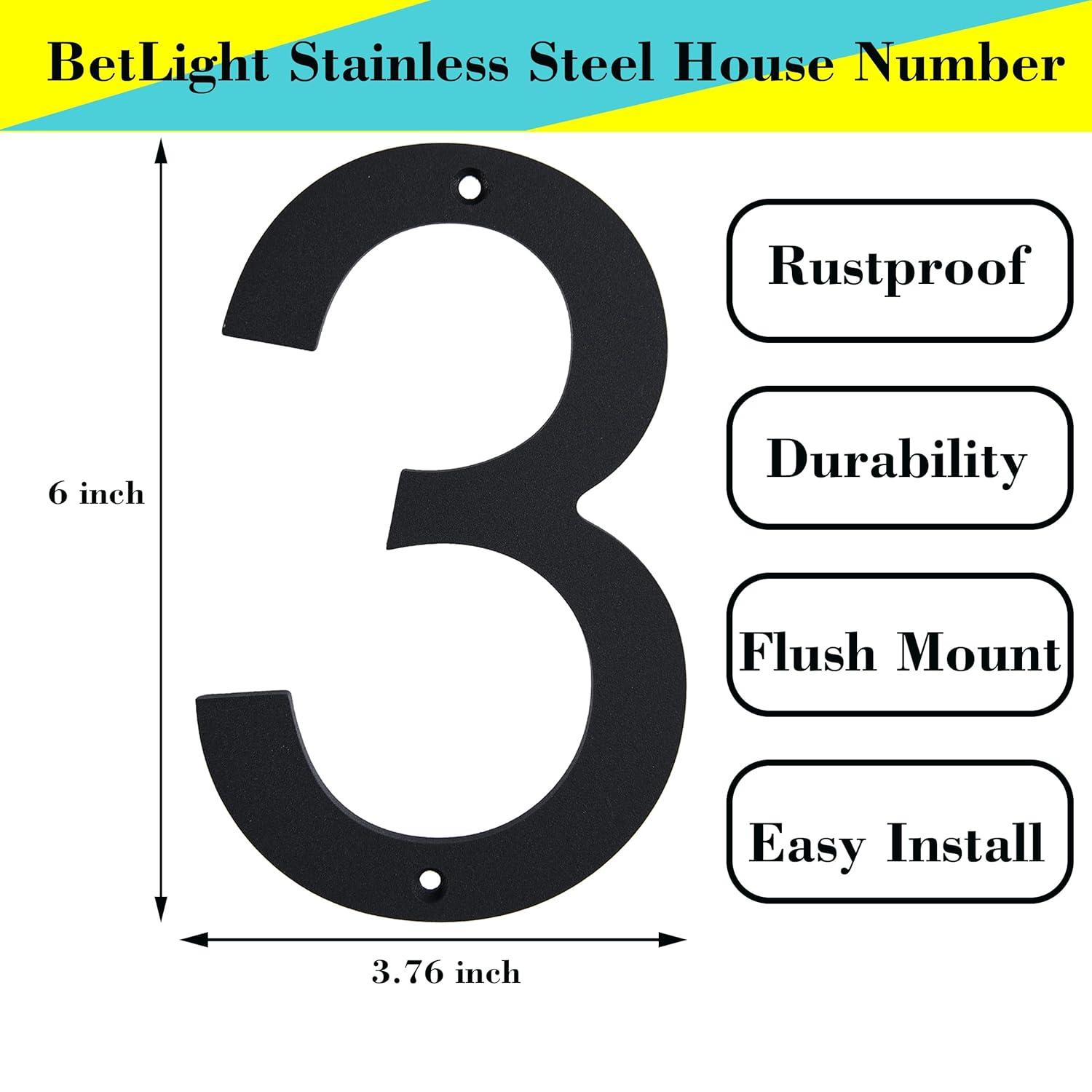 Barton 6'' H Stainless Steel House Number