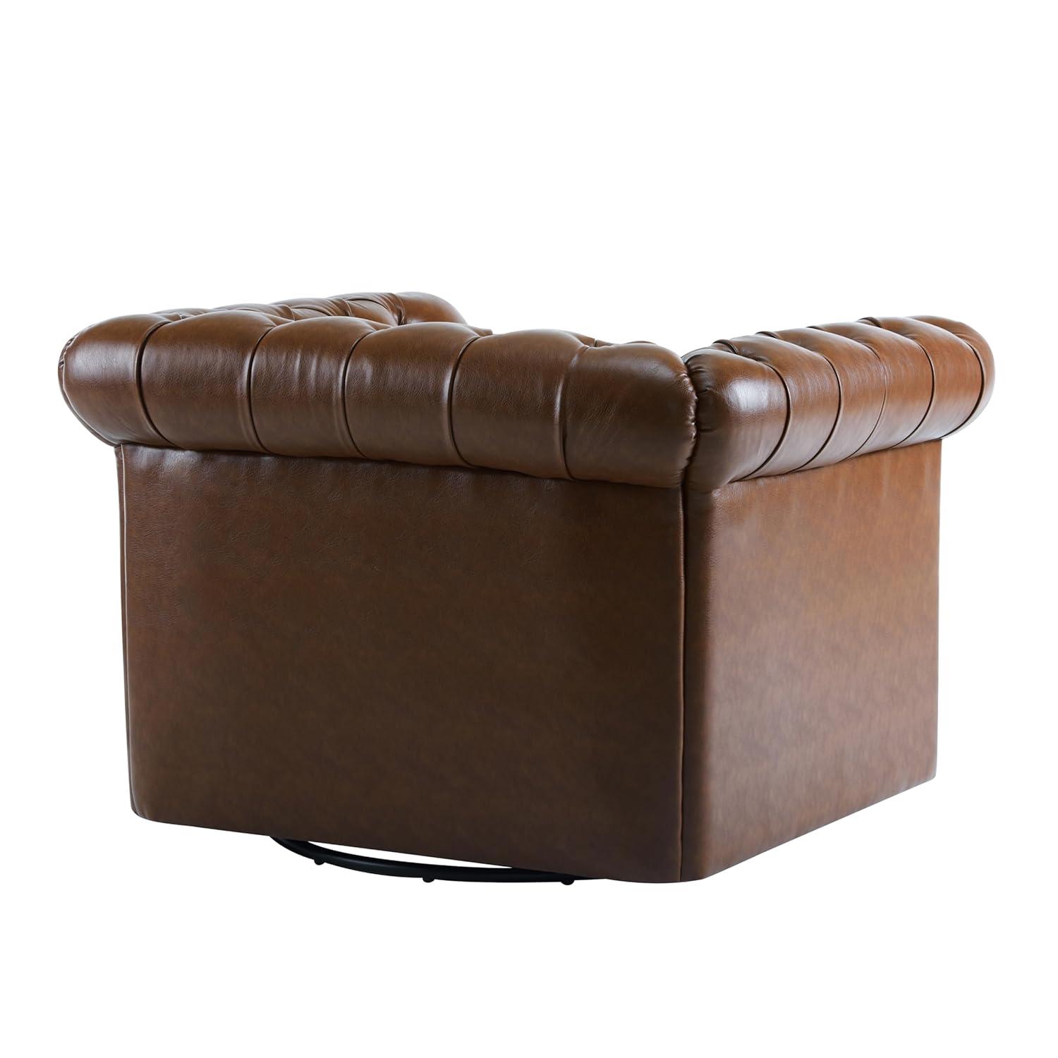 Christopher Knight Home Lawrence Chesterfield Upholstered Swivel Club Chair