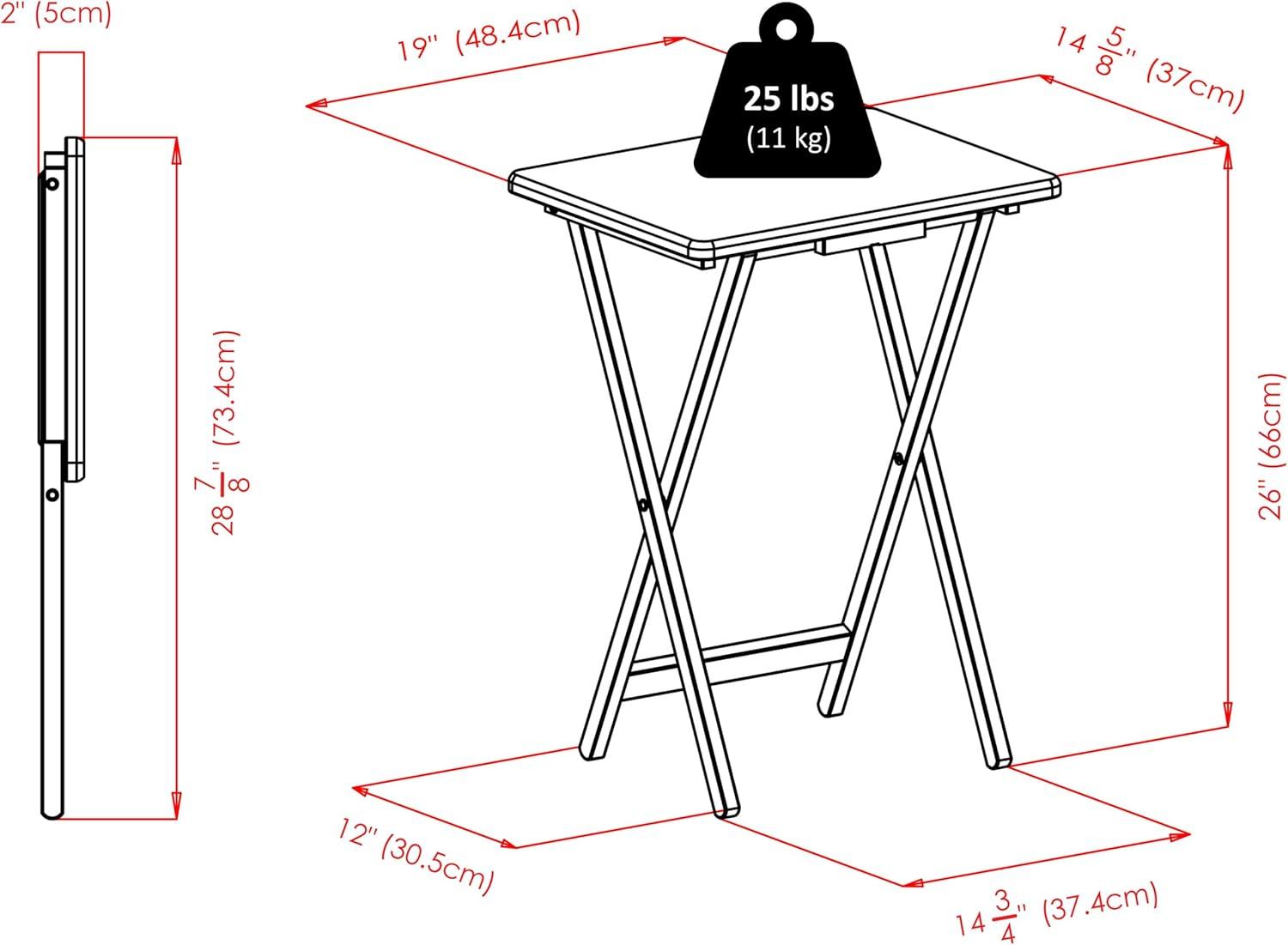 2pc Alex Snack Table Set Natural - Winsome: Solid Wood, Foldable, No Assembly Required