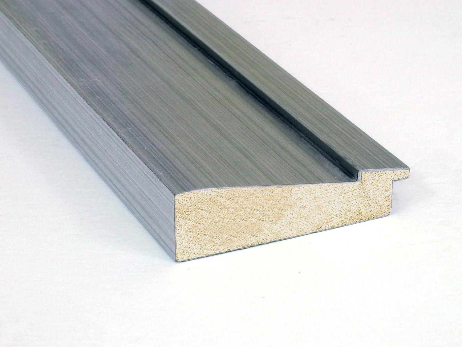 Amanti Art Beveled Wood Bathroom Wall Mirror - Romano Silver Frame - Outer Size: 35 x 29 in