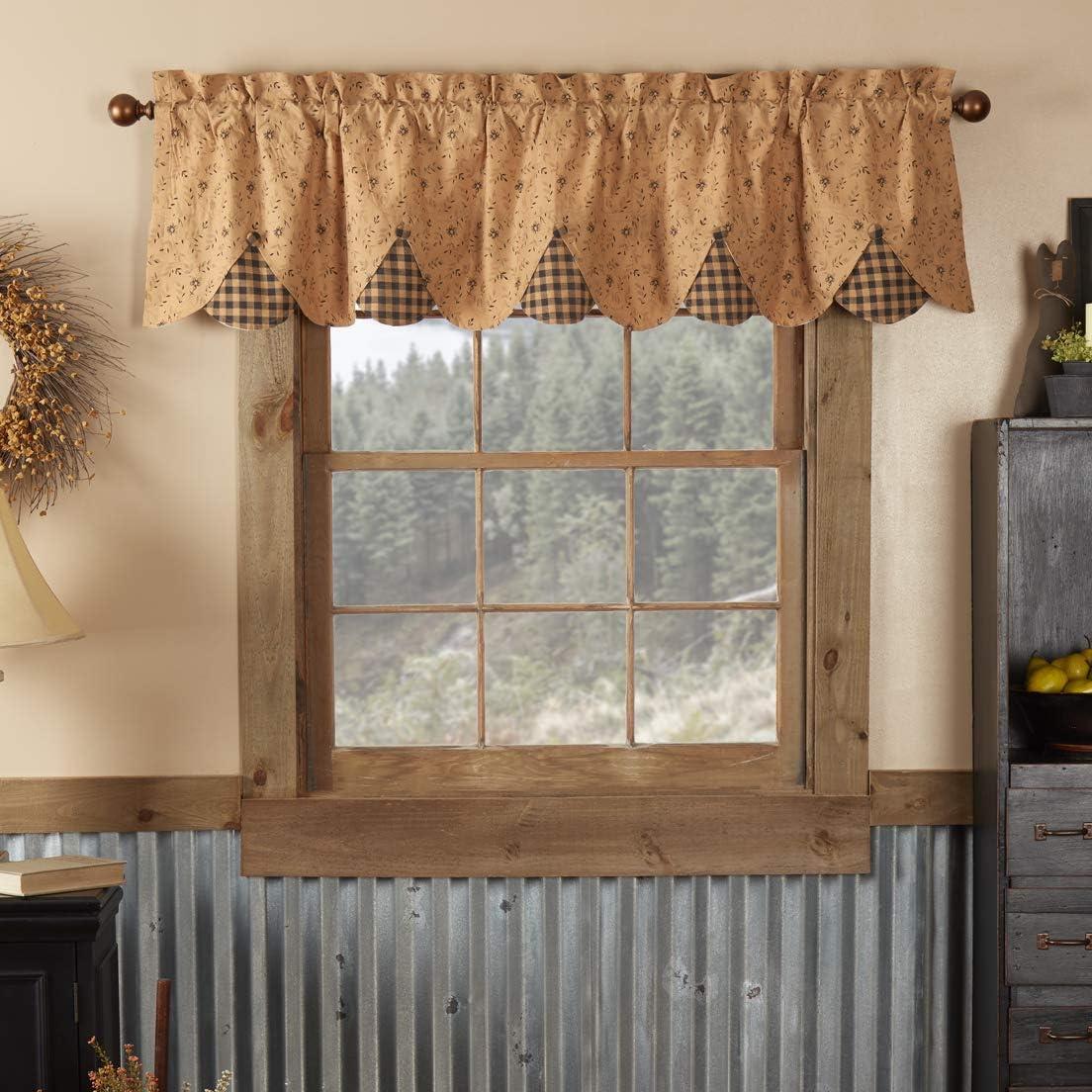 VHC Brands Maisie Valance 18x72 Country Curtain, Tan