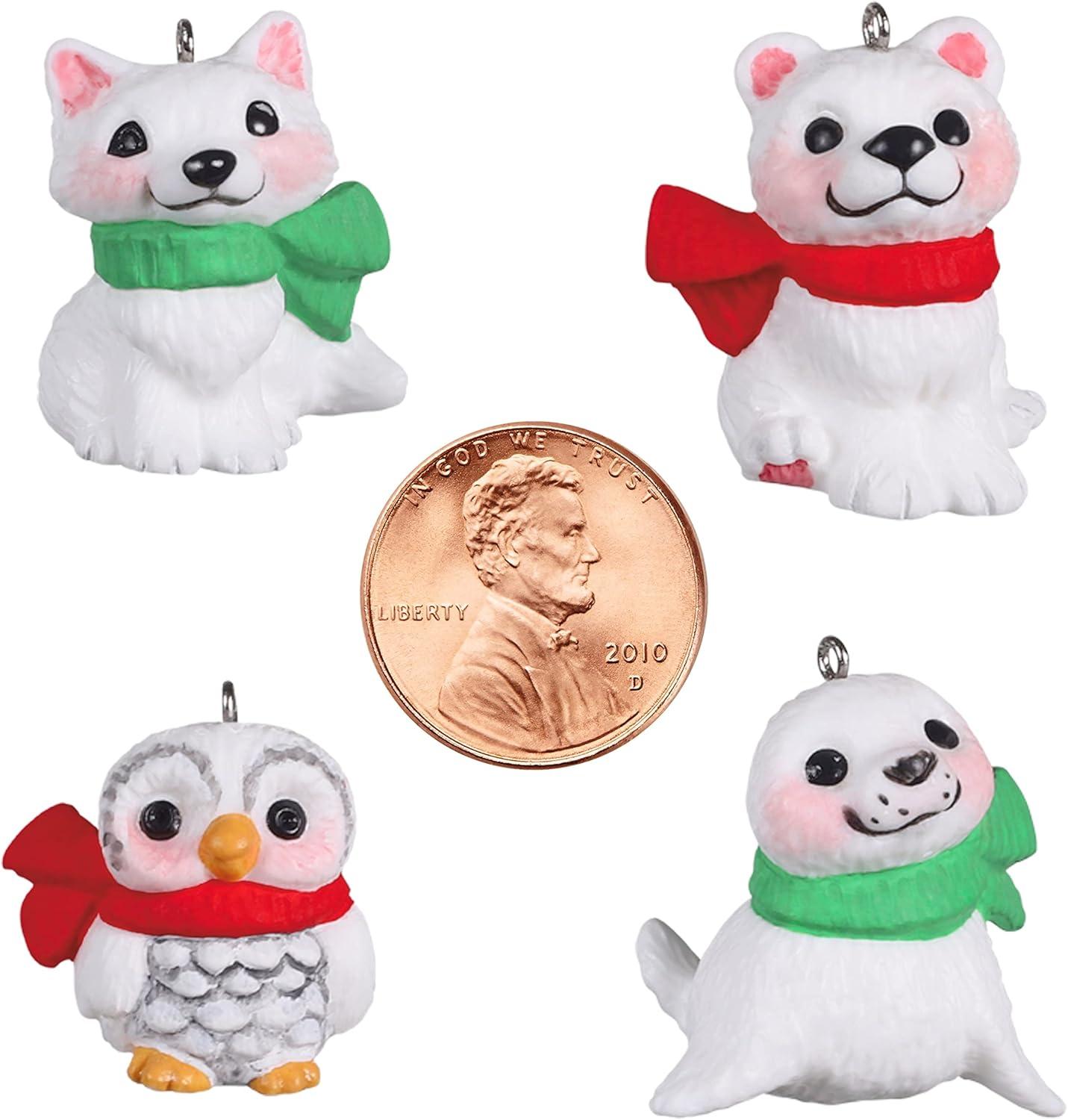 Hallmark Keepsake Miniature Christmas Ornament 2022, Snow Buddies, Mini Set of 4