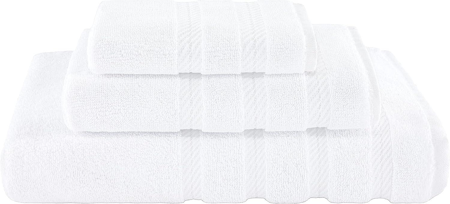 White Organic Turkish Cotton 3-Piece Towel Set