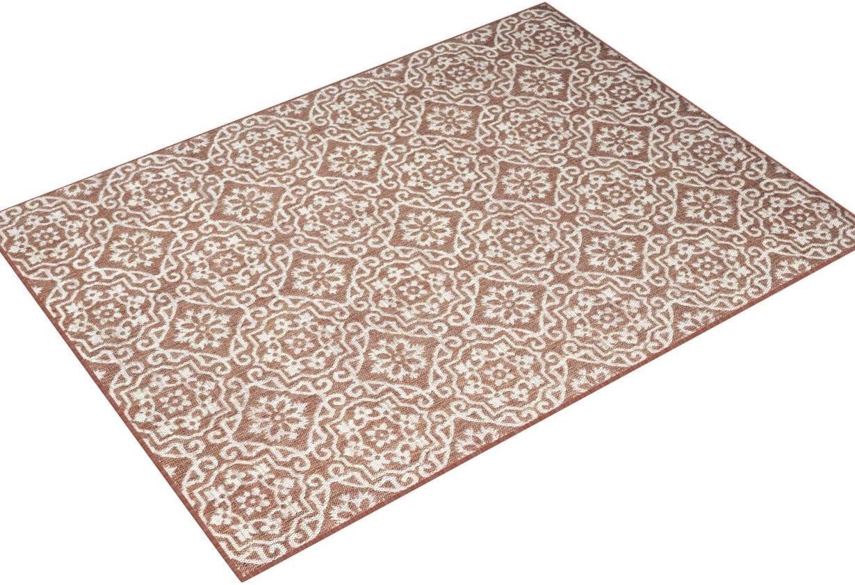 NICOLE MILLER NEW YORK Country Danica Geometric Indoor/Outdoor Area Rug, Terracotta/Ivory