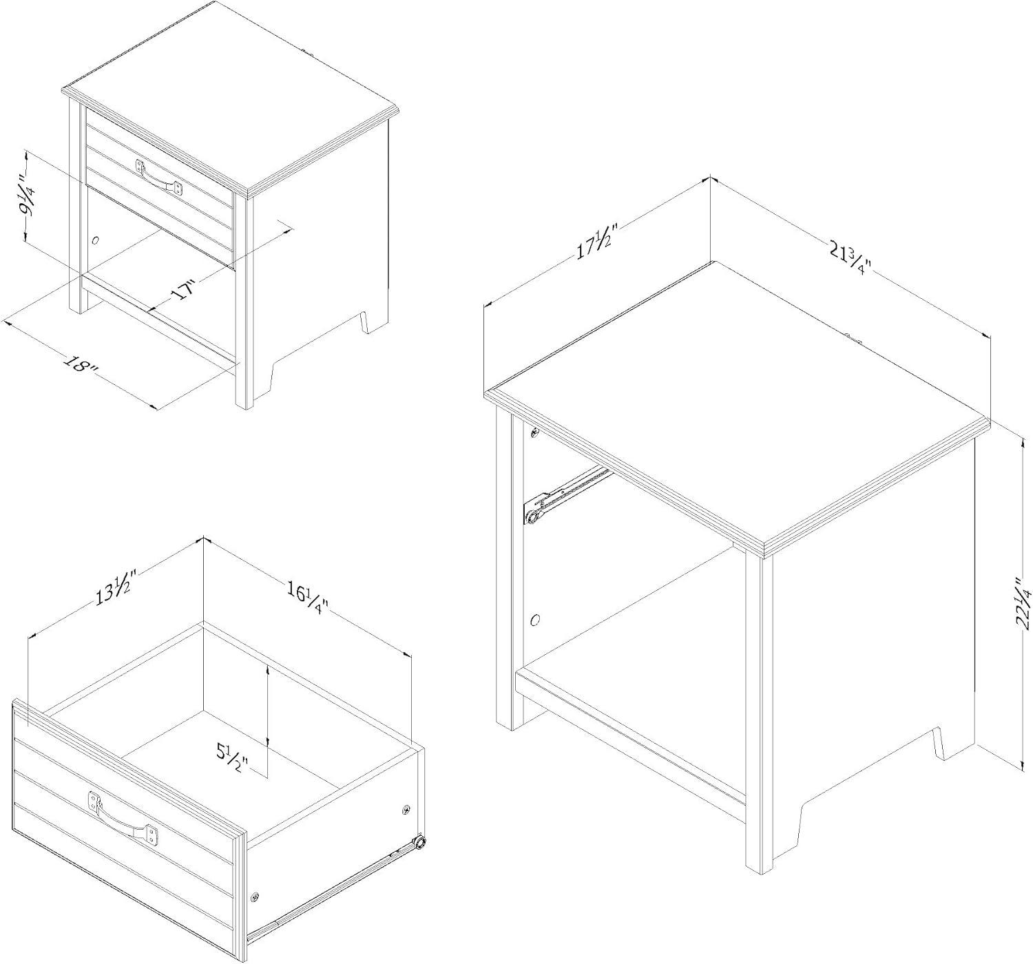 Cubby 1 Drawer Nightstand