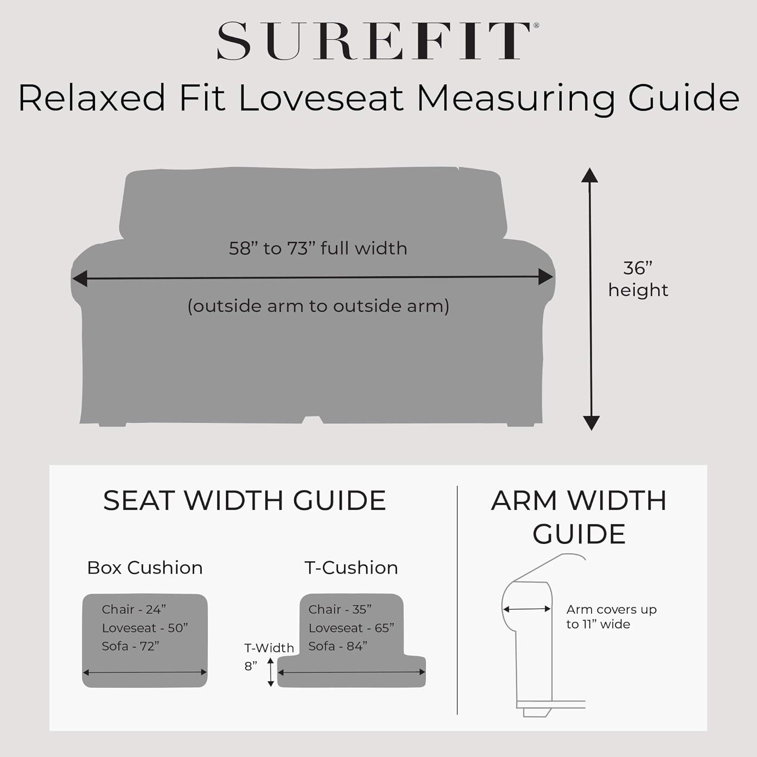 Sure Fit Polyester Box Cushion Loveseat Slipcover