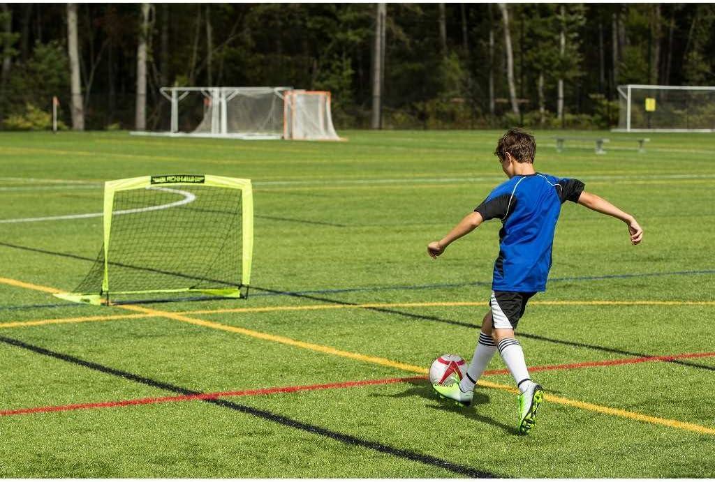 Franklin Sports Blackhawk Soccer Goal - Pop Up Backyard Soccer Nets - Foldable Indoor + Outdoor Soccer Goals - Portable Adult + Kids Soccer Goal - 4' x 3' Mini Soccer Net - Optic Yellow