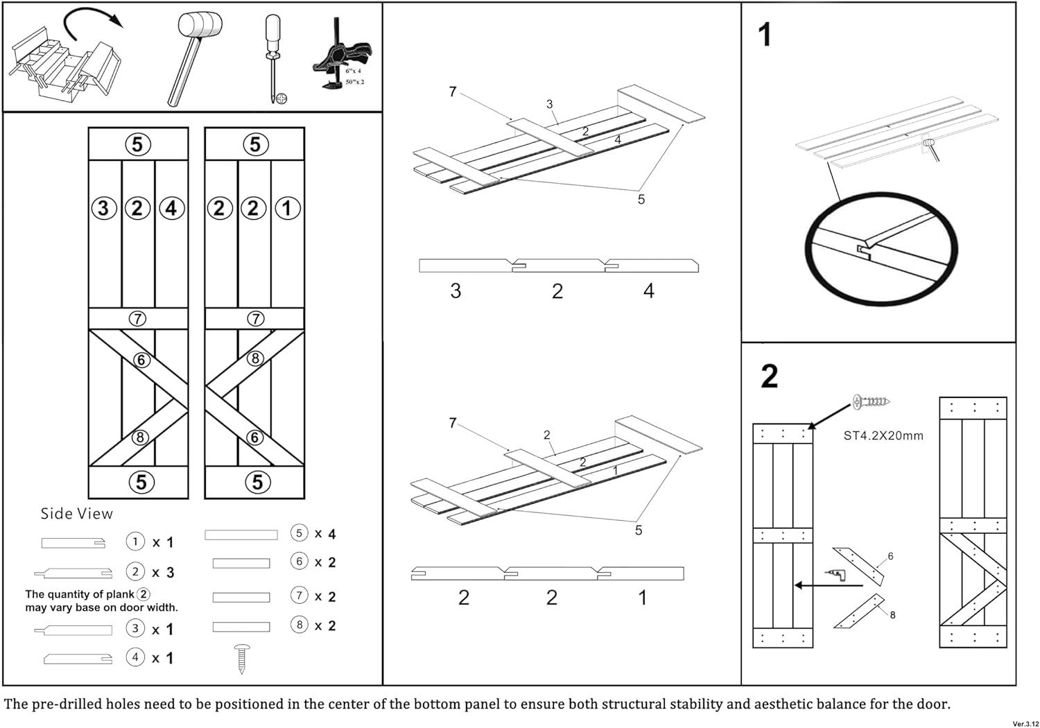 36 in. x 84 in. Mini X Series Carbon Gray Stained DIY Wood Bi-Fold Barn Door with Sliding Hardware Kit