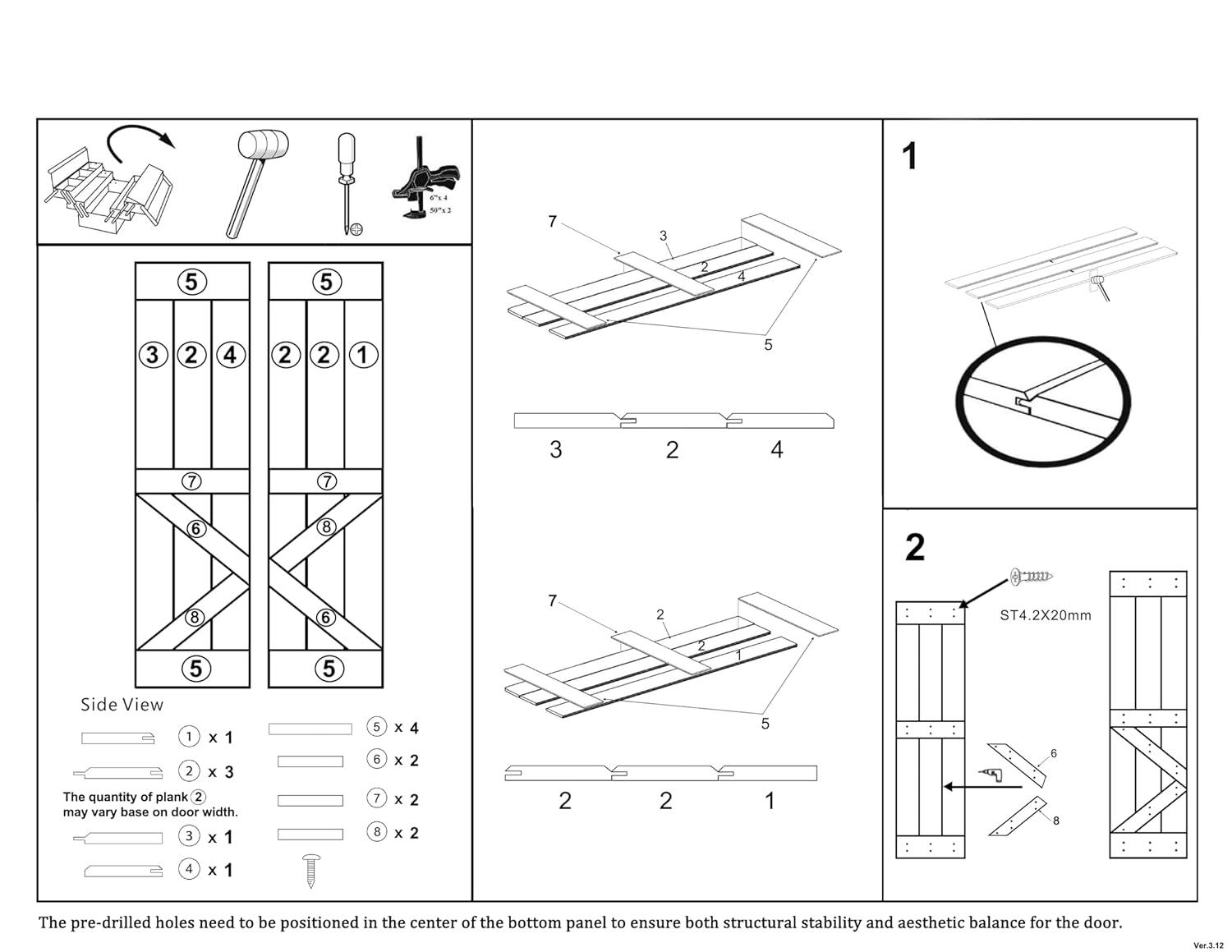 36 in. x 84 in. Mini X Series Carbon Gray Stained DIY Wood Bi-Fold Barn Door with Sliding Hardware Kit