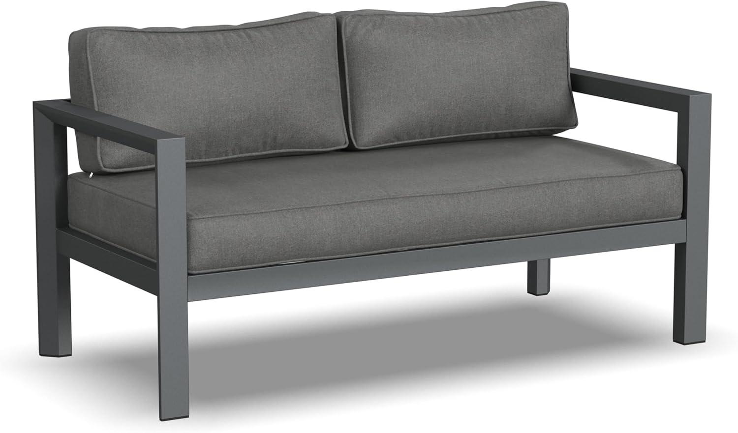 Homestyles Grayton Gray Aluminum Outdoor Loveseat