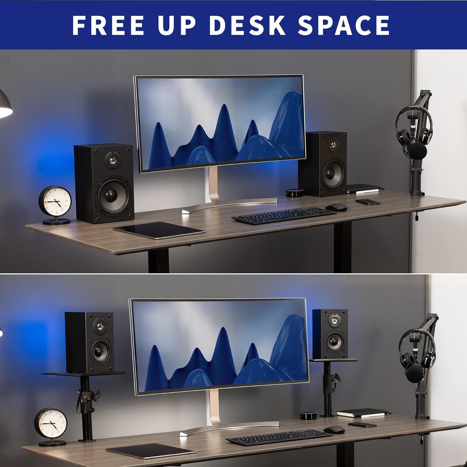 Vivo Universal Clamp-on Desk Speaker Stands, MOUNT-SP01C Series