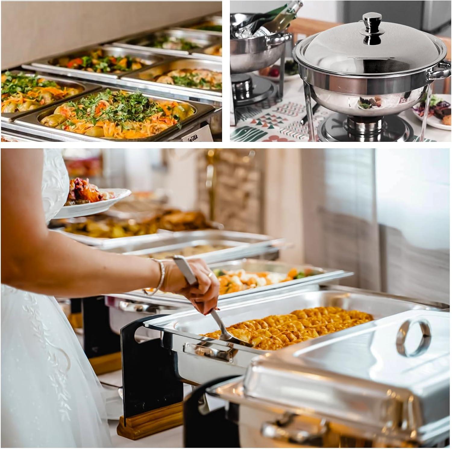 The Party Aisle™ Chafing Dishes For Buffet 4 Pack, 8 Qt Stainless Steel Chafers And Buffet Warmers Sets With Lid, Rectangle Serving Food Warmer Catering Supplies Buffet Display For Parties