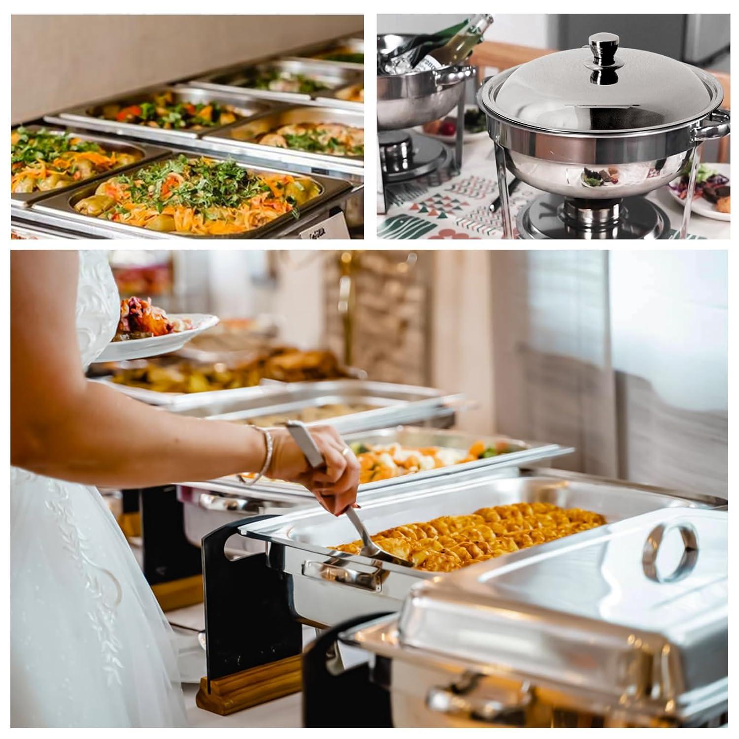 The Party Aisle™ Chafing Dishes For Buffet 4 Pack, 8 Qt Stainless Steel Chafers And Buffet Warmers Sets With Lid, Rectangle Serving Food Warmer Catering Supplies Buffet Display For Parties