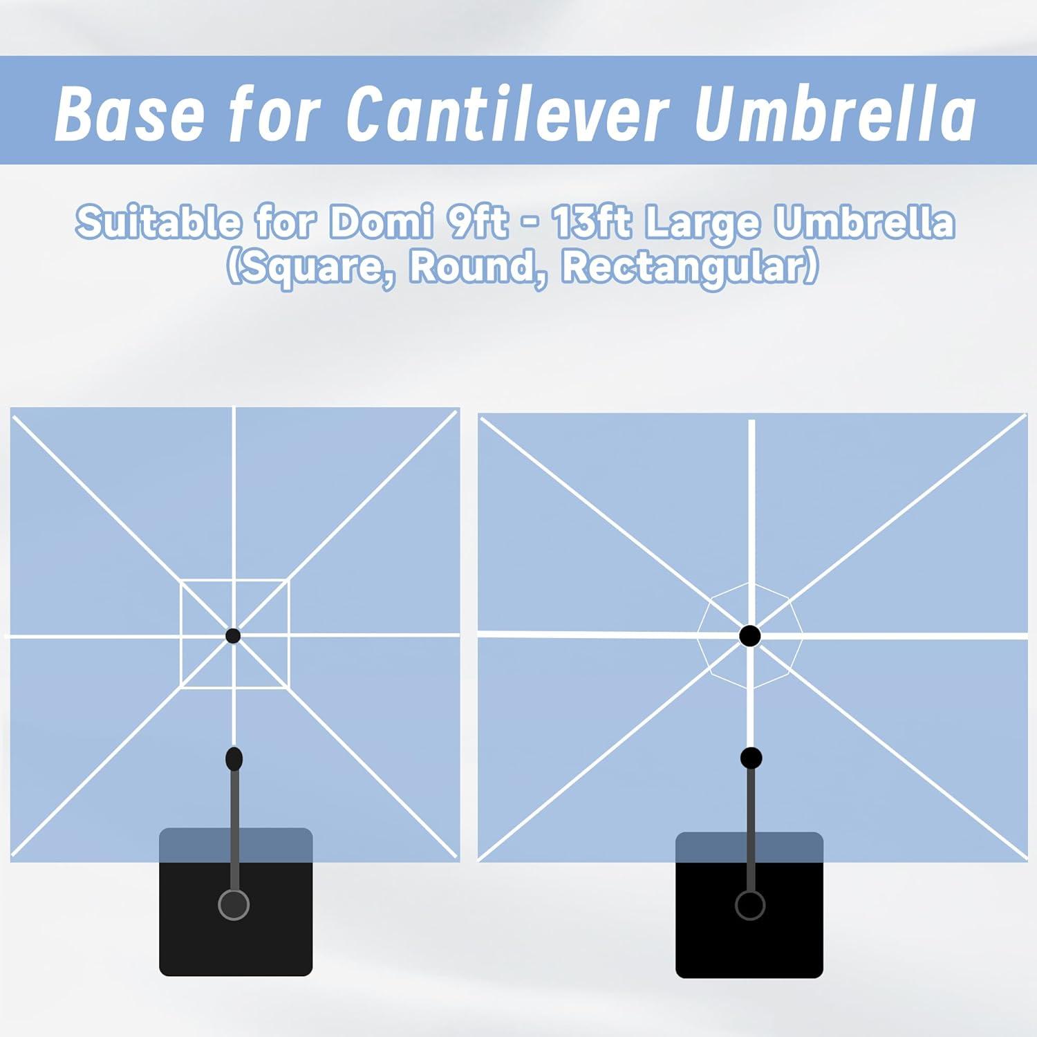 Spaco Umbrella Base, 260 lbs Offset Patio Umbrella Base with Wheels Sand Water Filled for Outdoor Patio Market Table Umbrella