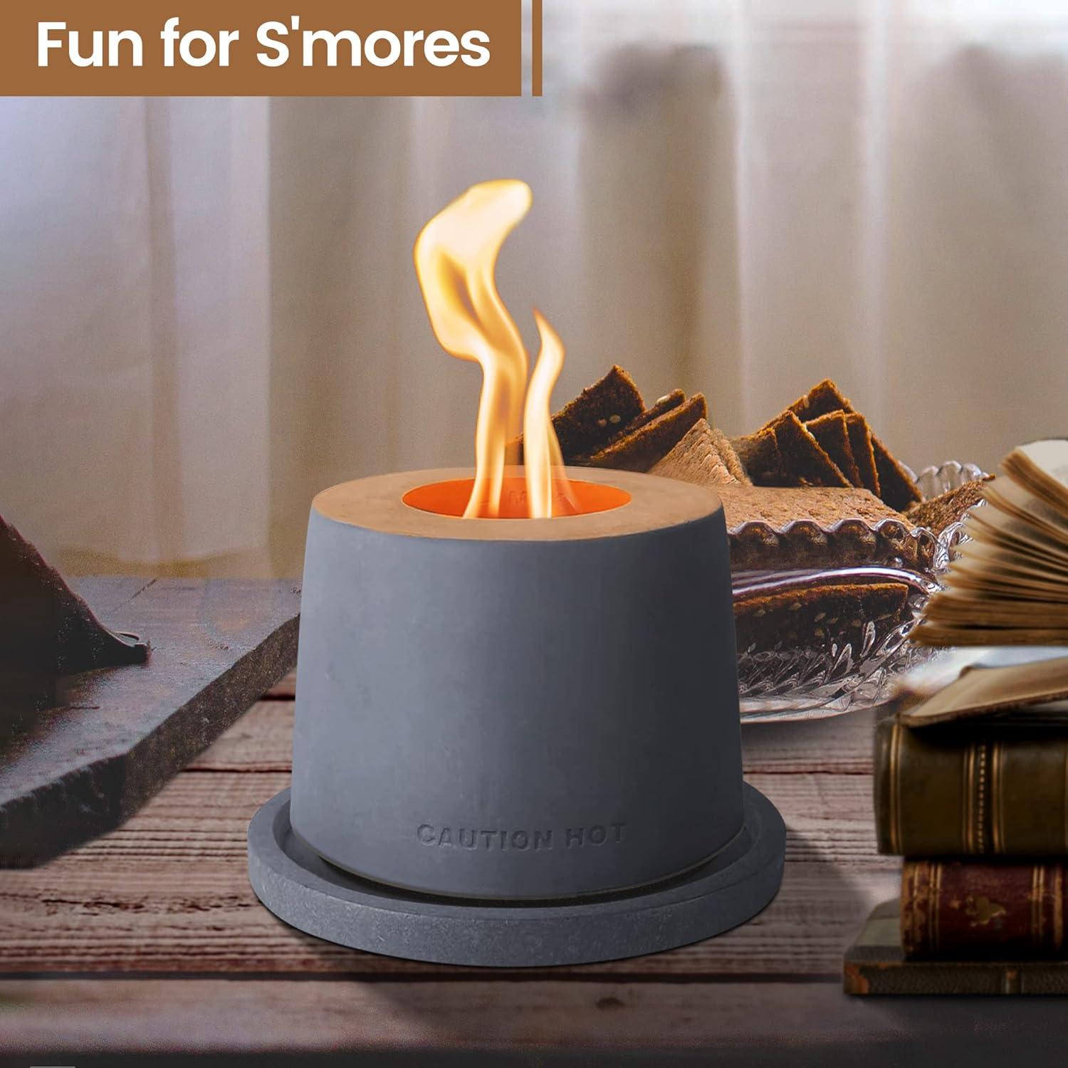 Kante Concrete Bio-Ethanol Smokeless Fire Pit Table
