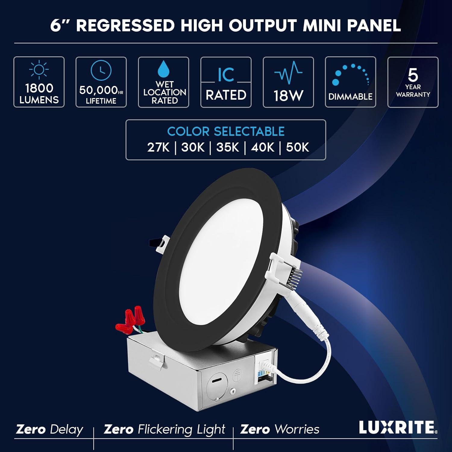 6'' Tunable Color Temperature Dimmable Air-Tight IC Rated LED Canless Recessed Lighting Kit