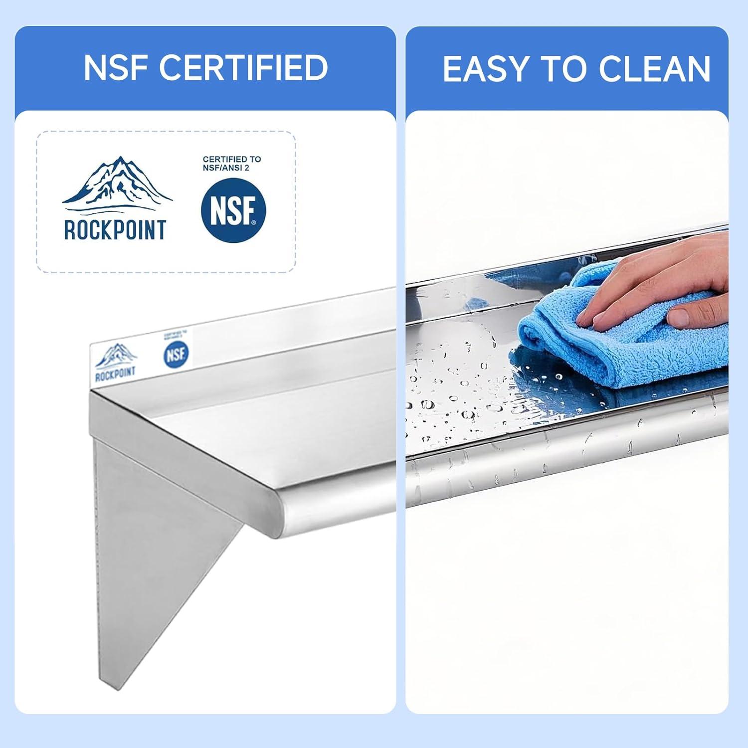 GRIDMANN NSF Stainless Steel Wall-Mount Shelf by Latitude Run