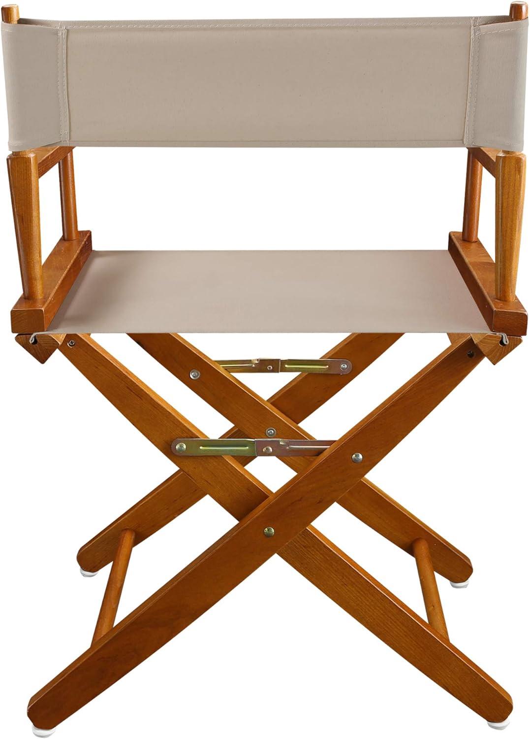 Solid Oak Extra-Wide Directors Chair with Natural Canvas